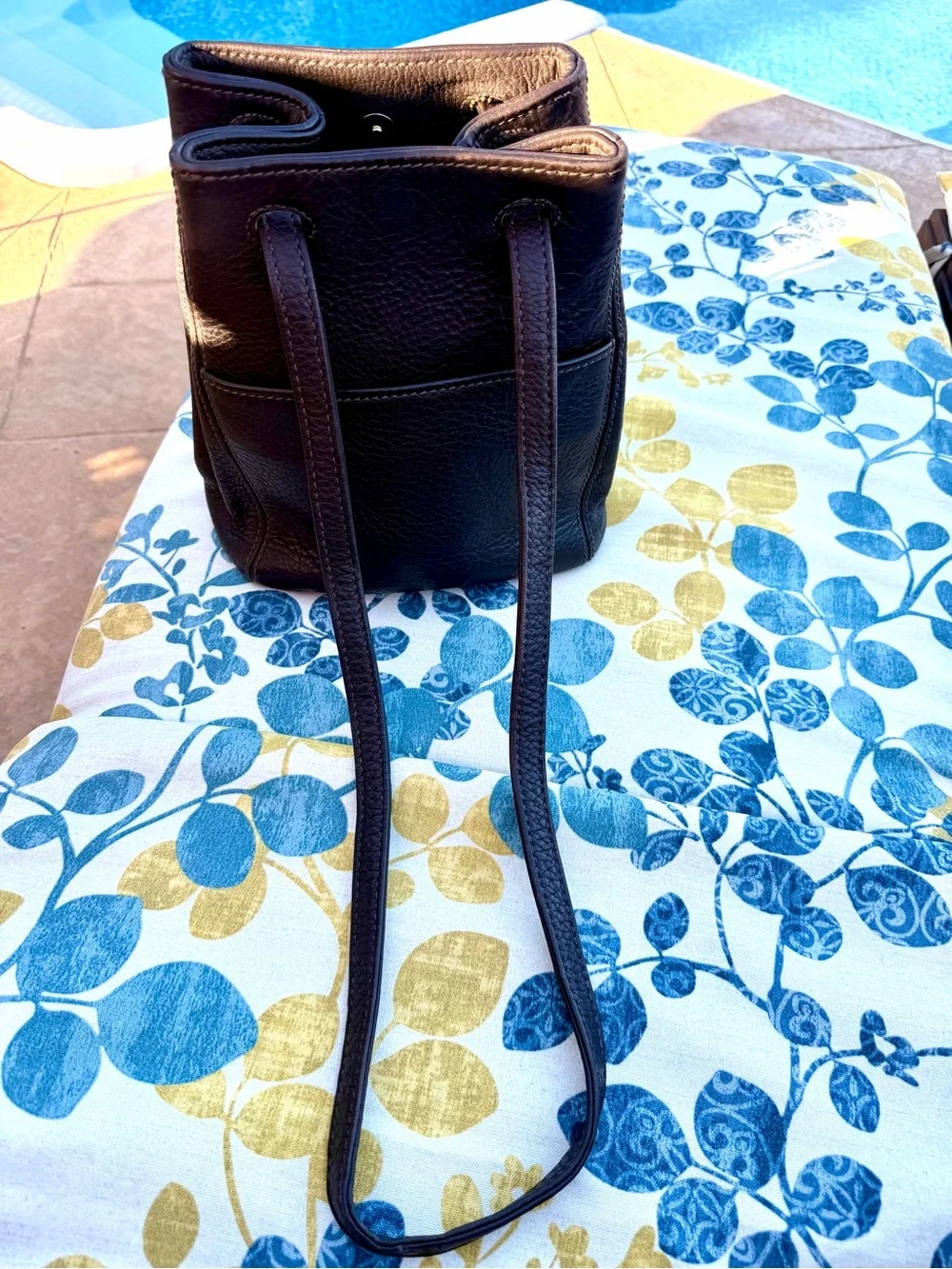 Vintage Coach Sonoma Dark Brown Pebbled Leather Drawstring Bucket Bag